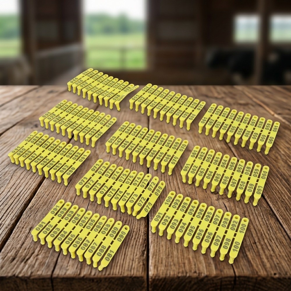 Livestock Ear Tag - 100Pcs 번호 001-100 가축 귀 태그